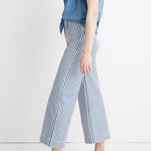 Madewell wide-leg blue stripe crop pants S…